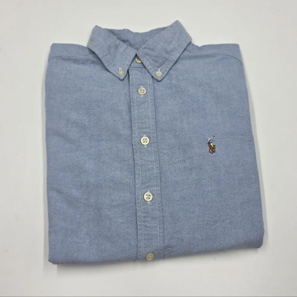 Ralph Lauren boys' blue oxford button down size M